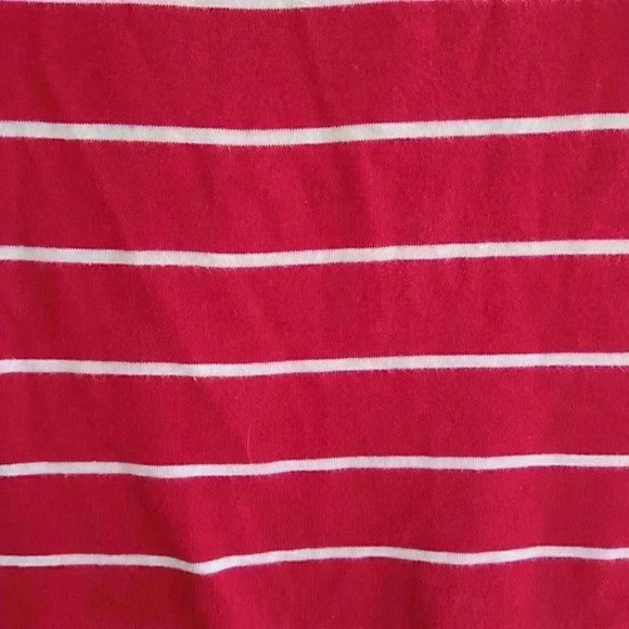 Ralph Lauren Red & White Striped Knit Short Sleeve Sheath Shirt Dress - Picture 6 of 6